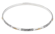 Load image into Gallery viewer, Konstantino Sterling Silver and 18K Gold Cross Bangle Bracelet BKJ213-130 MSRP $330
