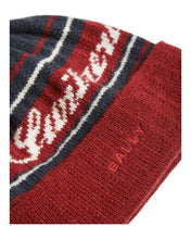 Load image into Gallery viewer, Bally 6302898 Heritage Red/Midnight Blue Cashmere Switzerland Beanie MSRP$300
