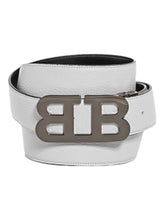 Load image into Gallery viewer, Bally Mirror 6300590 Men&#39;s White Reversible Grained Leather Belt Size 120 MSRP $395
