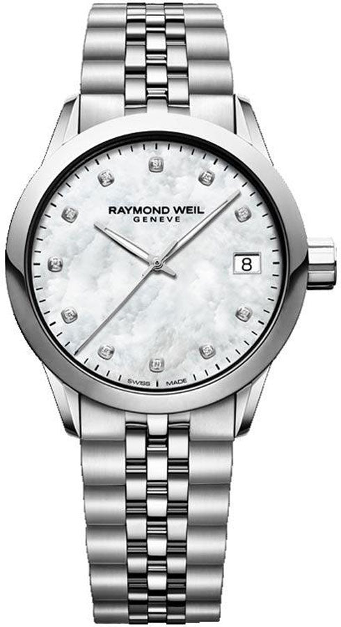 Raymond Weil Women's 5634-ST-97081 Freelancer MOP Quartz Watch 34mm MSRP $1625