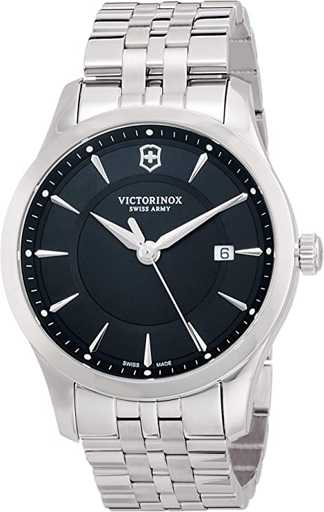 NEW VICTORINOX Alliance Men's Black Dial Stainless Steel Bracelet Watch 241801