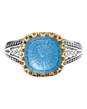 Load image into Gallery viewer, Konstantino Dome Silver 18k Gold MOP Blue Spinel Ring DKJ970-628 S6 MSRP $690
