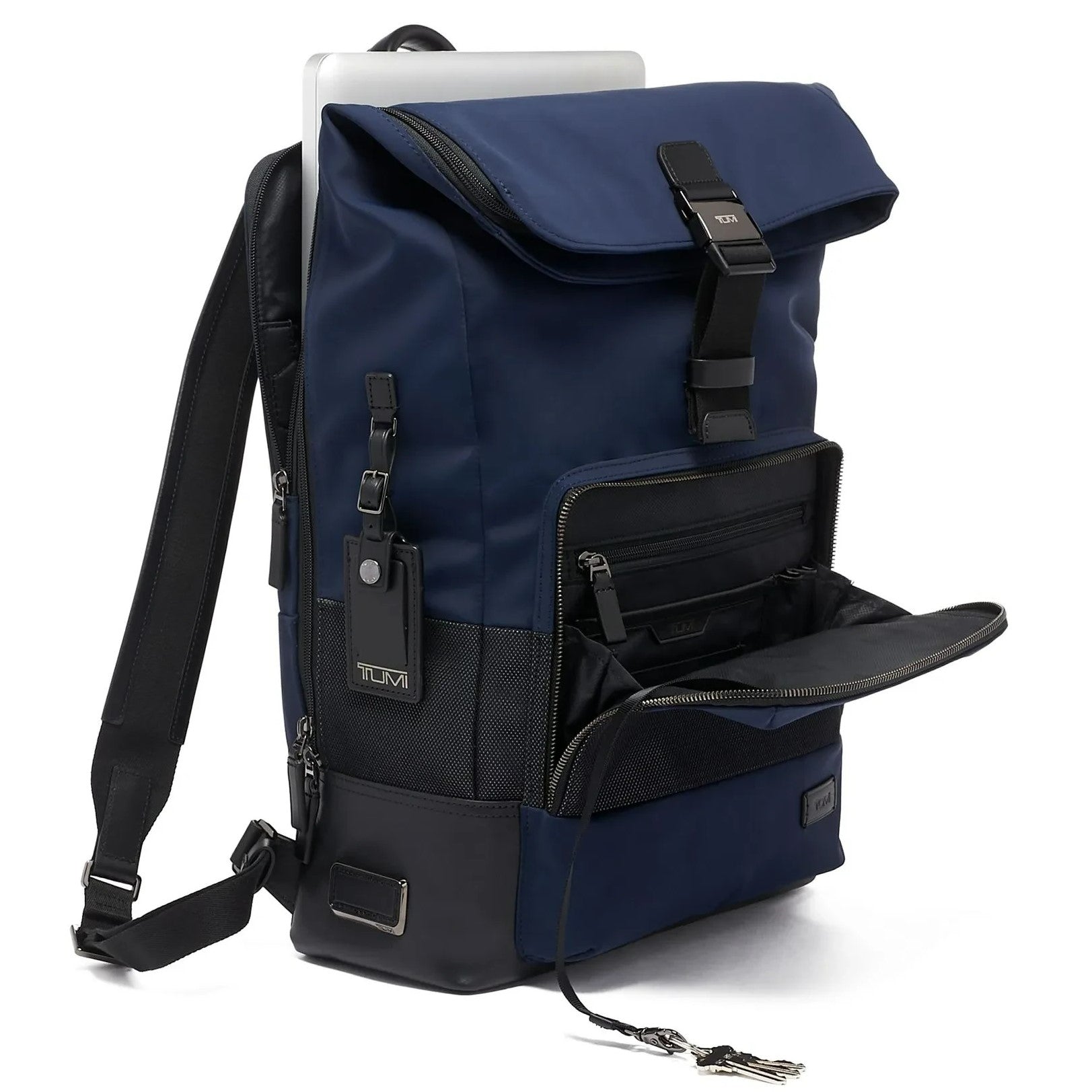 NEW TUMI Harrison Oak Roll Top Navy Backpack $595 – AuthenticDeals.com