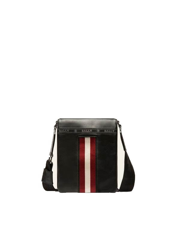 Bally Huya Men's 6231827 Black Leather Cross Body Bag MSRP $650