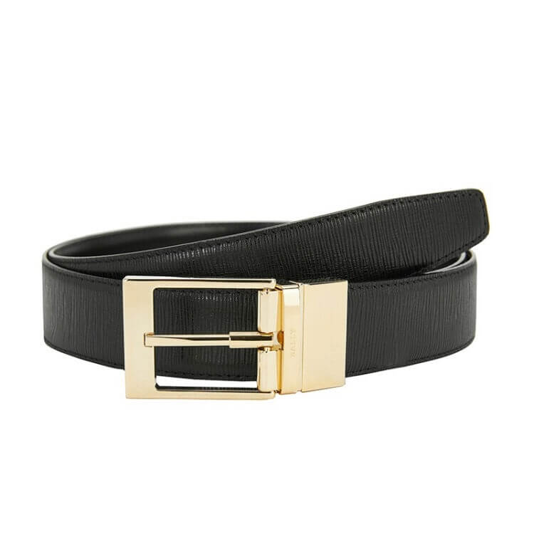 NEW Bally Seret Men's 6232328 Black Leather 110cm Belt MSRP $425