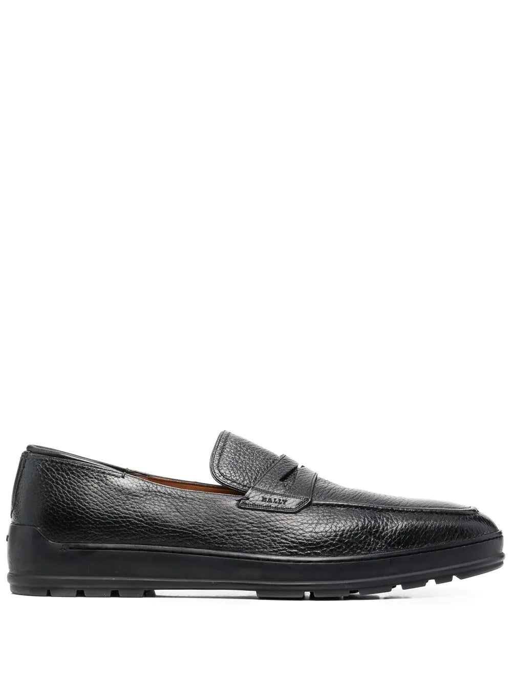 NEW Bally Relon Men's 6225652 Black Grained Leather Loafers US 10 MSRP $550