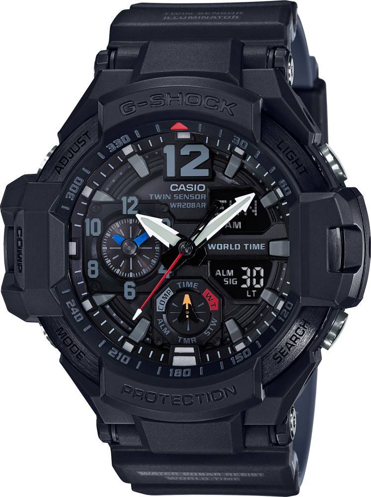 Casio G-Shock Gravitymaster Black Dial Men's Strap Watch GA1100-1A1 MSRP $250